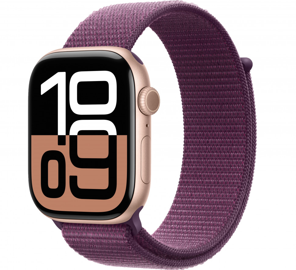 Умные часы Apple Watch Series 10 46mm Rose Gold Aluminum Case with Plum Sport Loop