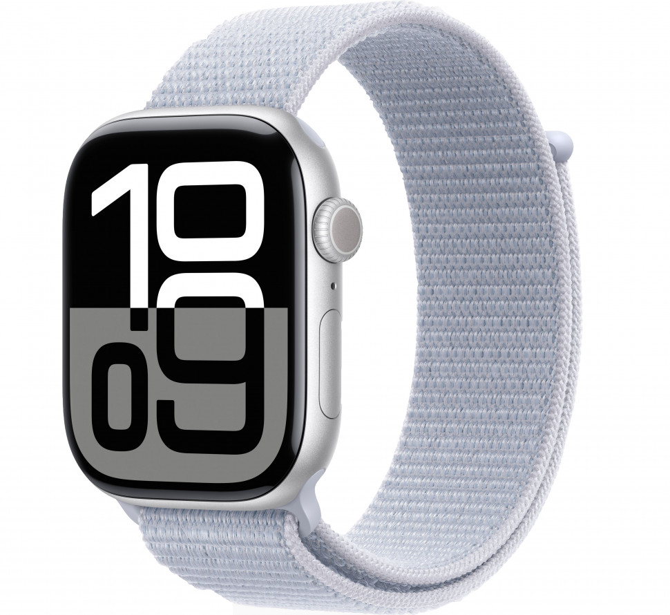 Умные часы Apple Watch Series 10 46mm Silver Aluminum Case with Blue Cloud Sport Loop