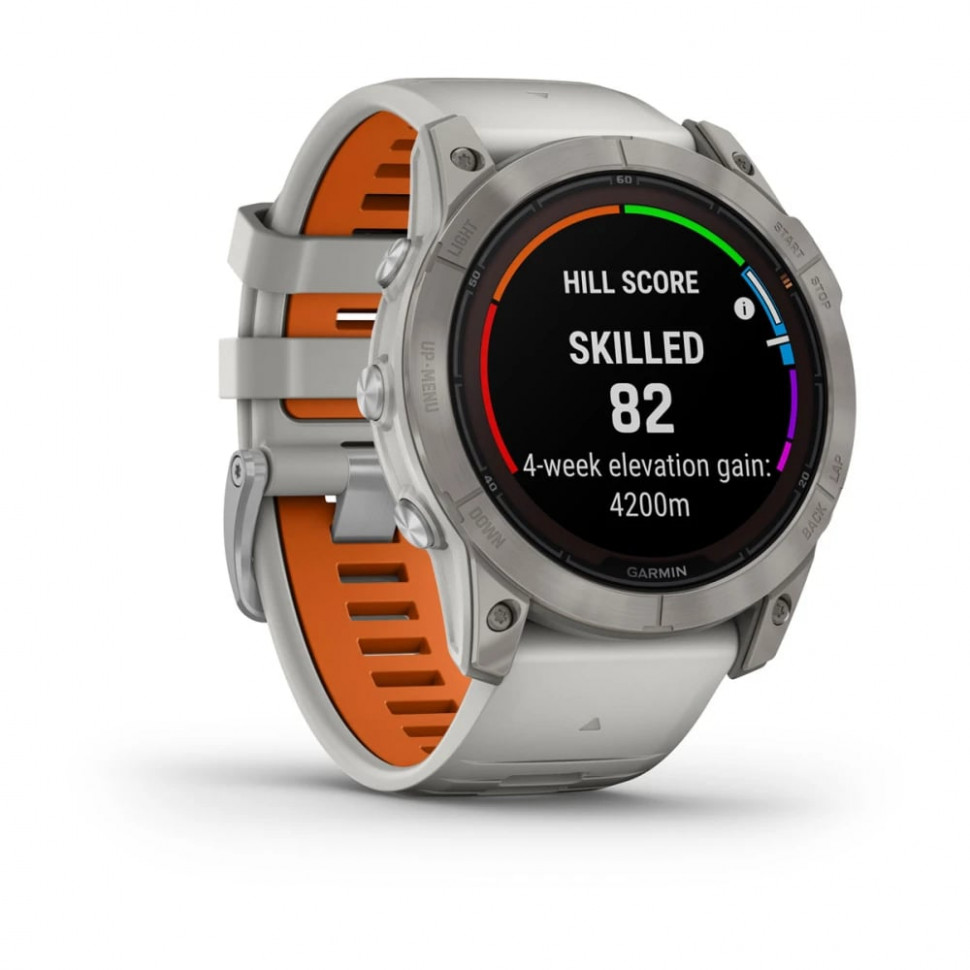 Умные часы Garmin Fenix 7X Pro 51mm SOLAR Sapphire Titanium with Fog Gray/Ember Orange Band (010-02778-15)
