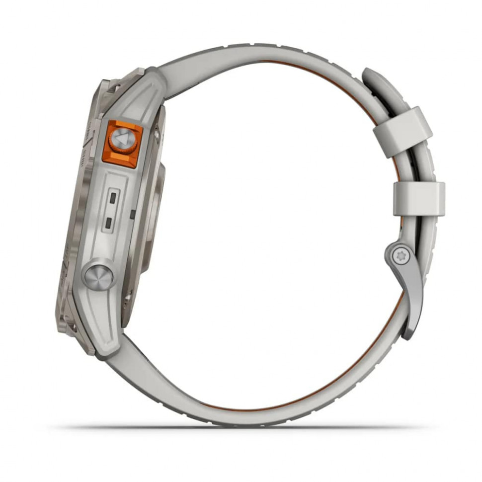 Умные часы Garmin Fenix 7X Pro 51mm SOLAR Sapphire Titanium with Fog Gray/Ember Orange Band (010-02778-15)