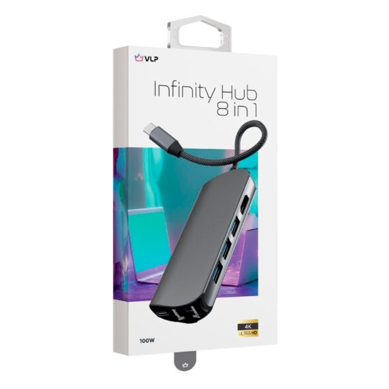 Стыковочная станция VLP Infinity USB-C Hub 8 в 1 Графит