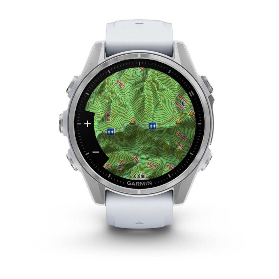 Умные часы Garmin Fenix 8 43mm AMOLED Silver with Whitestone Silicone Band (010-02903-06)