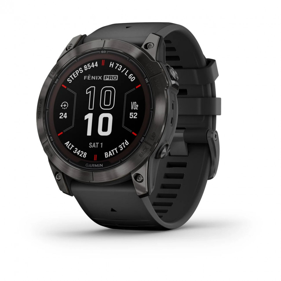 Умные часы Garmin Fenix 7X Pro 51mm SOLAR Sapphire Carbon Gray DLC Titanium with Black Band (010-02778-11)