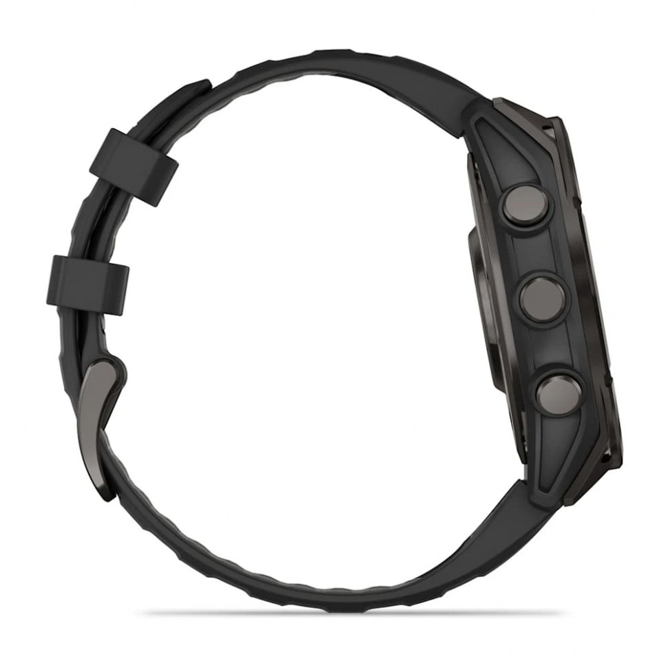 Умные часы Garmin Fenix 8 47mm AMOLED Sapphire Carbon Gray DLC Titanium with Black/Pebble Gray Silicone Band (010-02904-29)