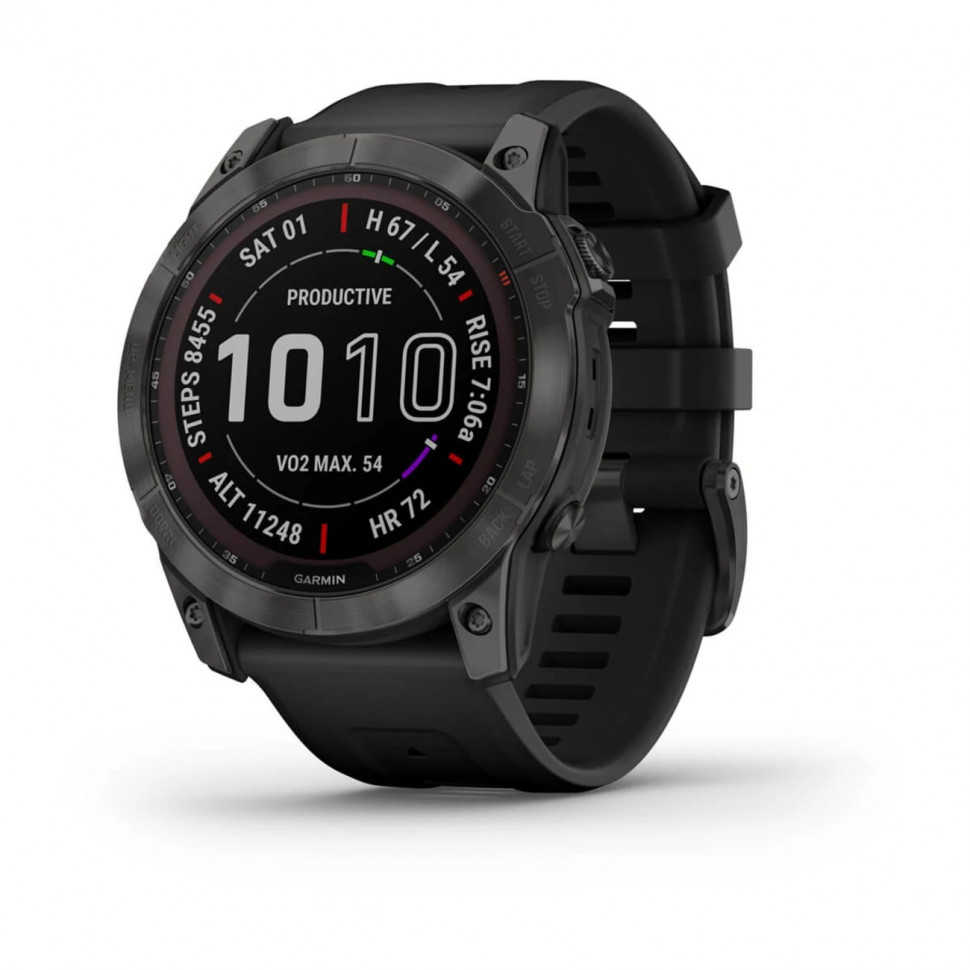 Умные часы Garmin Fenix 7X 51mm SOLAR Sapphire Carbon Gray DLC Titanium with Black Band (010-02541-11)