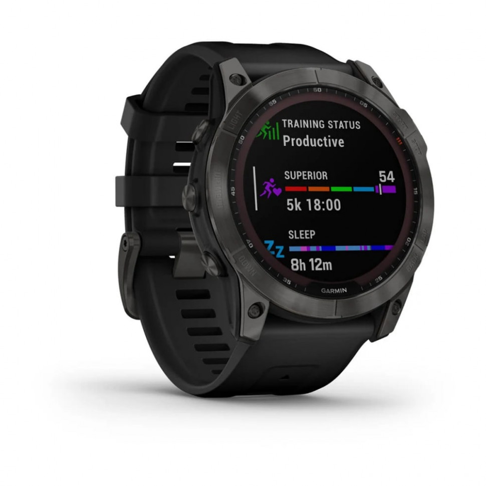 Умные часы Garmin Fenix 7X 51mm SOLAR Sapphire Carbon Gray DLC Titanium with Black Band (010-02541-11)