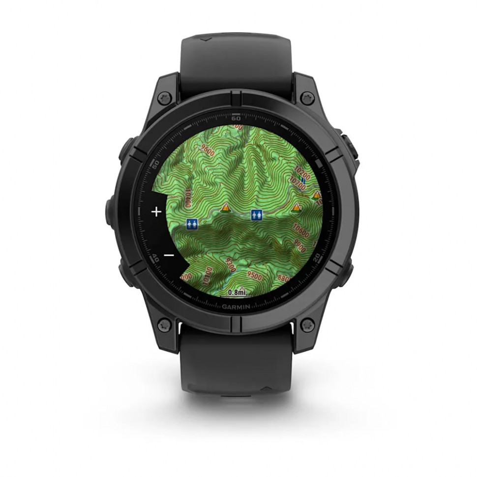 Умные часы Garmin Fenix E 47mm AMOLED Slate Gray Steel with Black Silicone Band (010-03025-03)