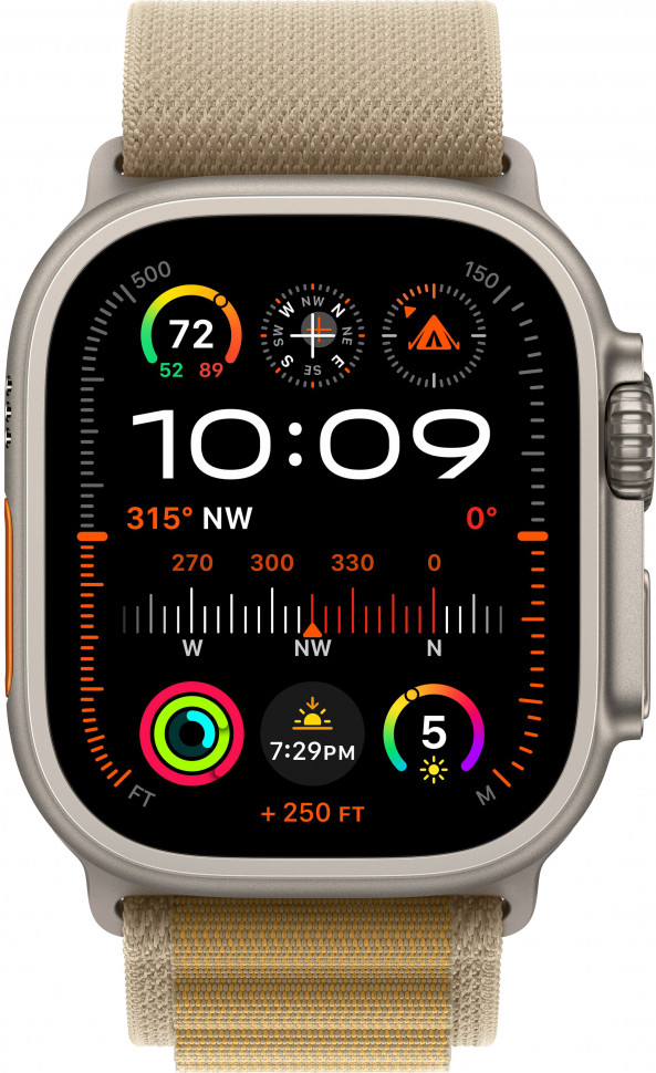 Умные часы Apple Watch Ultra 2 2024 49mm Natural Titanium Case with Tan Alpine Loop (S)