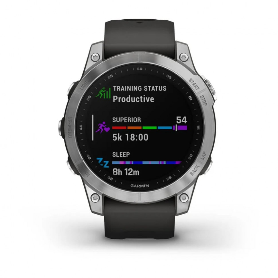Умные часы Garmin Fenix 7 47mm Standard Edition Silver with Graphite Band (010-02540-01)
