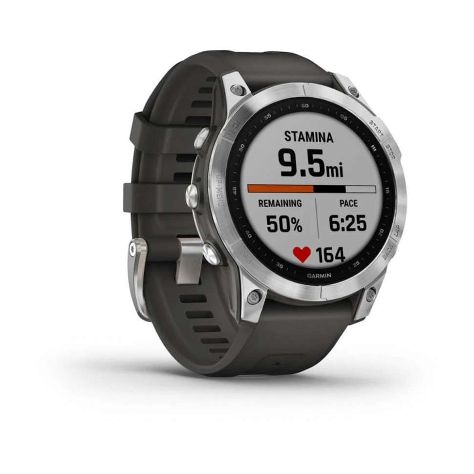 Умные часы Garmin Fenix 7 47mm Standard Edition Silver with Graphite Band (010-02540-01)