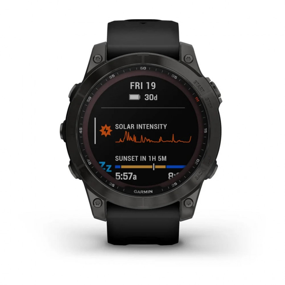 Умные часы Garmin Fenix 7 47mm SOLAR Sapphire Carbon Grey DLC Titanium with Black Band (010-02540-21)