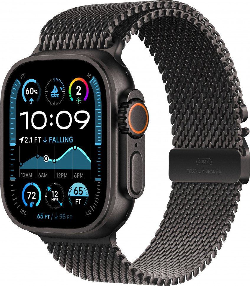 Умные часы Apple Watch Ultra 2 2024 49mm Black Titanium Case with Black Titanium Milanese Loop (S)