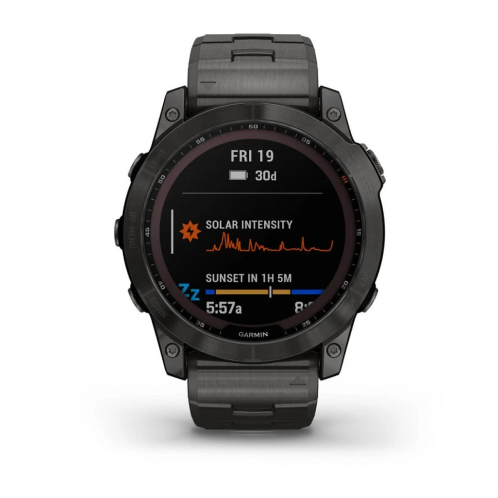 Умные часы Garmin Fenix 7X 51mm SOLAR Sapphire Carbon Grey DLC Titanium with Carbon Grey DLC Vented Titanium Band (010-02541-27)