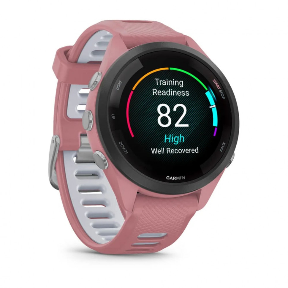 Умные часы Garmin Forerunner 265s 42mm Black Bezel with Light Pink Case and Light Pink/Whitestone Silicone Band (010-02810-05)
