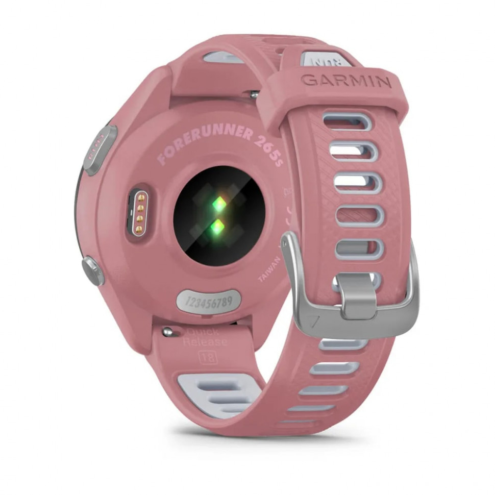 Умные часы Garmin Forerunner 265s 42mm Black Bezel with Light Pink Case and Light Pink/Whitestone Silicone Band (010-02810-05)