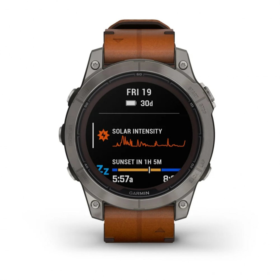 Умные часы Garmin Fenix 7 Pro 47mm SOLAR Sapphire Titanium with Chestnut Leather Band (010-02777-30)