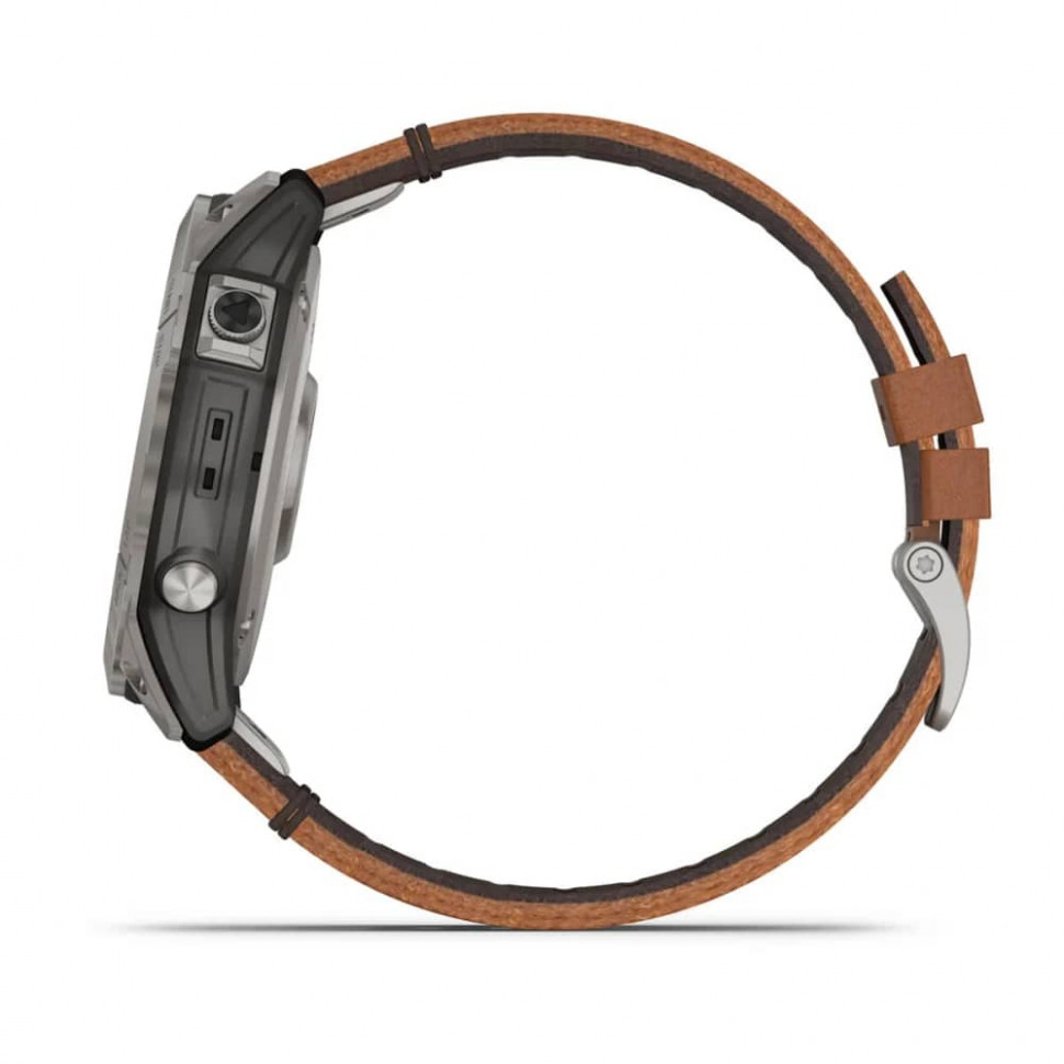 Умные часы Garmin Fenix 7X 51mm SOLAR Sapphire Titanium with Chestnut Leather Band (010-02541-19)