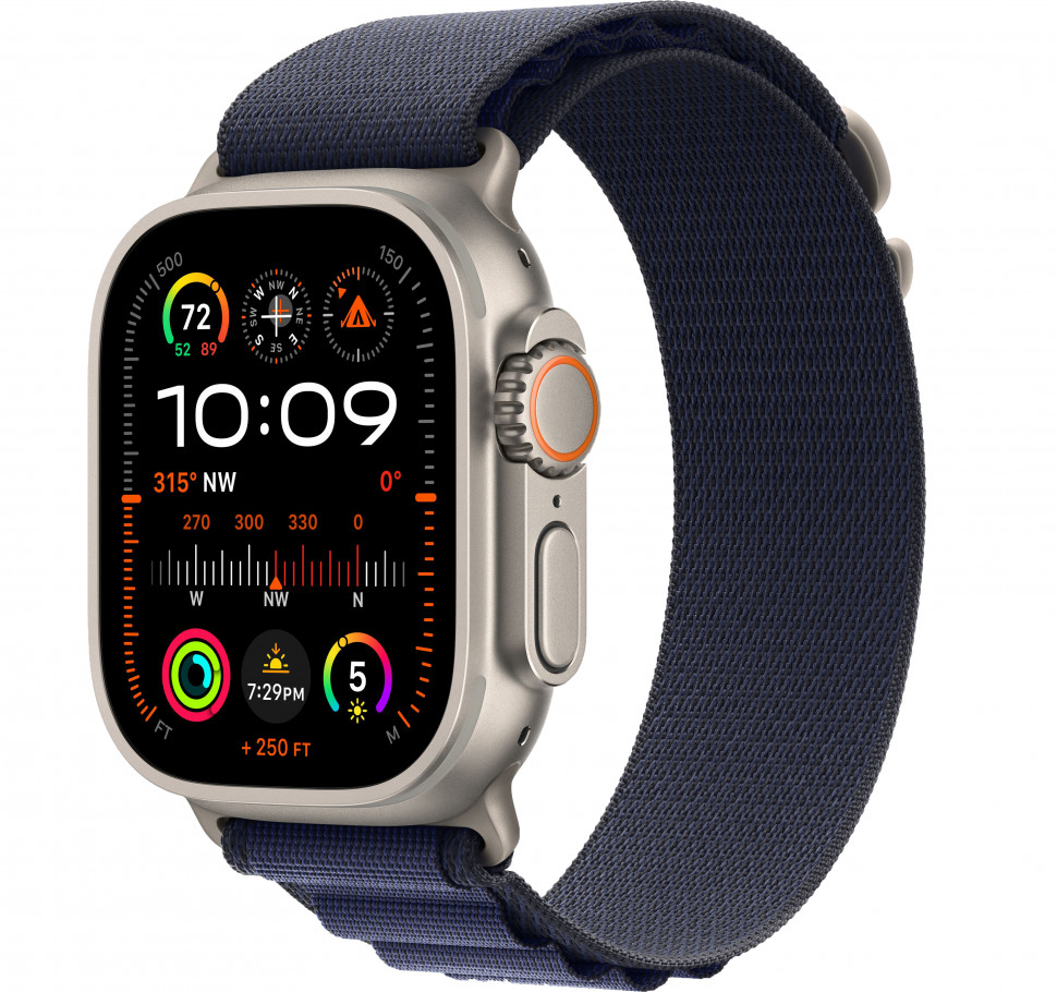 Умные часы Apple Watch Ultra 2 2024 49mm Natural Titanium Case with Navy Alpine Loop (M)