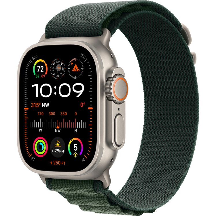 Умные часы Apple Watch Ultra 2 2024 49mm Natural Titanium Case with Dark Green Alpine Loop (M)
