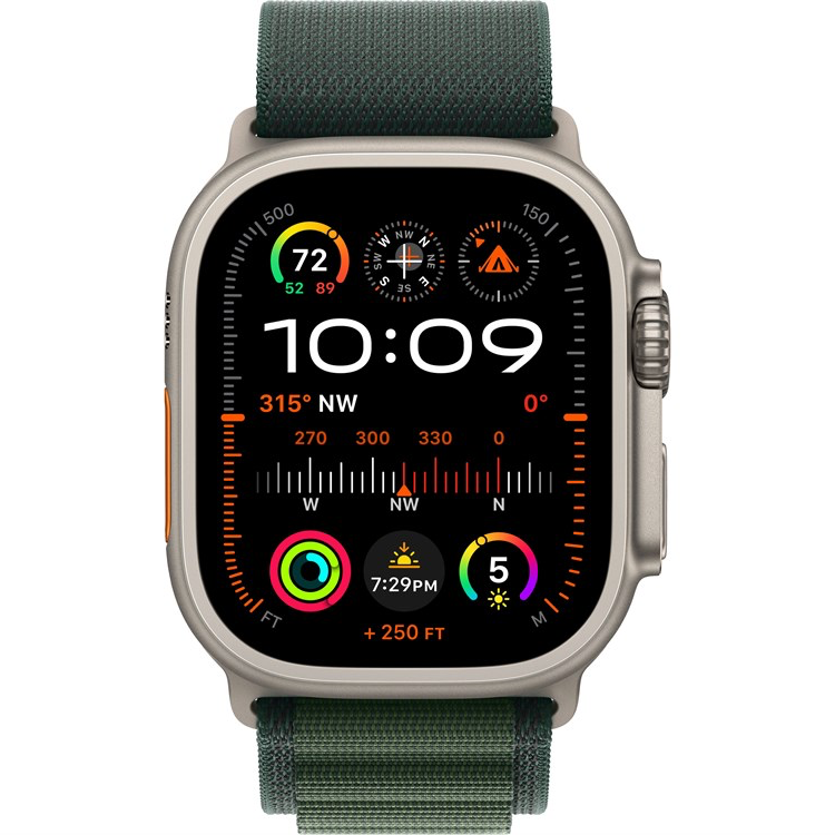 Умные часы Apple Watch Ultra 2 2024 49mm Natural Titanium Case with Dark Green Alpine Loop (S)