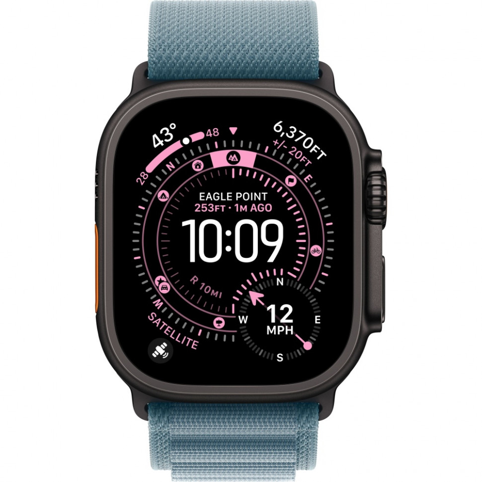 Умные часы Apple Watch Ultra 3 2025 49mm Black Titanium Case with Light Blue Alpine Loop (M)