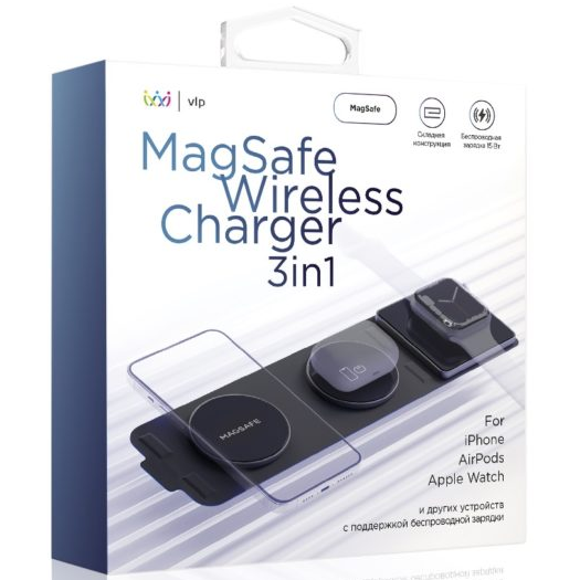 Беспроводное зарядное устройство VLP M-Charger для Apple 3 в 1 Черный