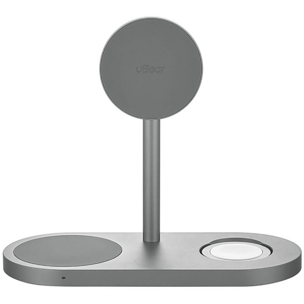 Беспроводное зарядное устройство uBear Stage Ultra 3 в 1 MagSafe Серый