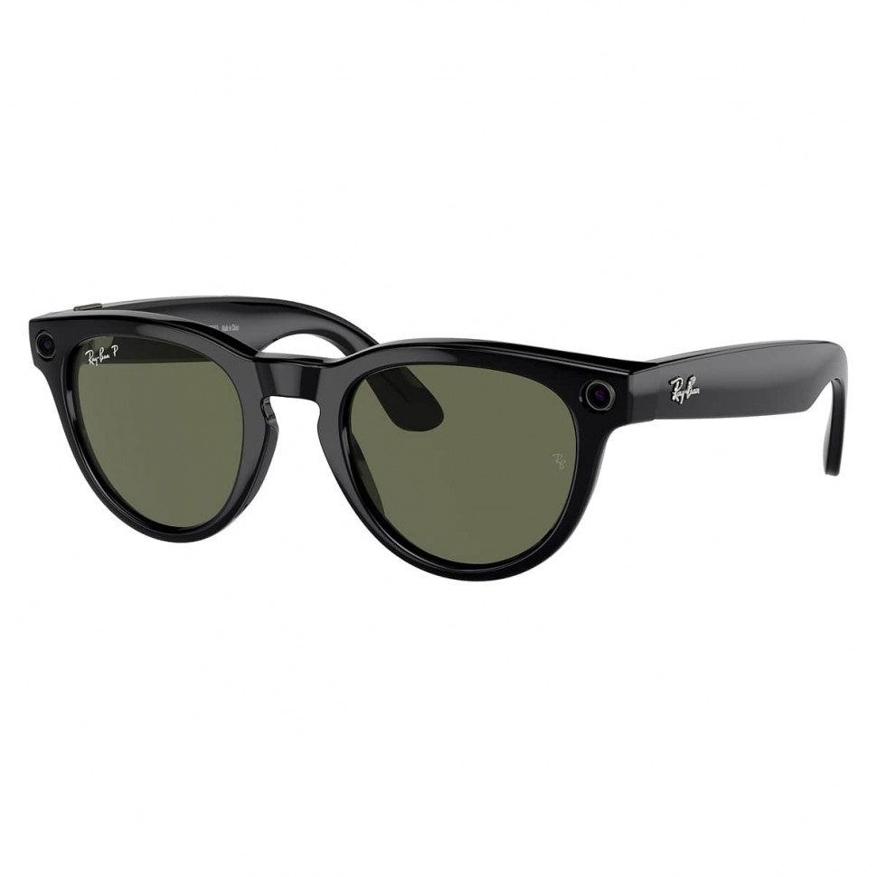Умные очки Ray-Ban Headliner Shiny Black/Polarized G-15 Green (RW4009)
