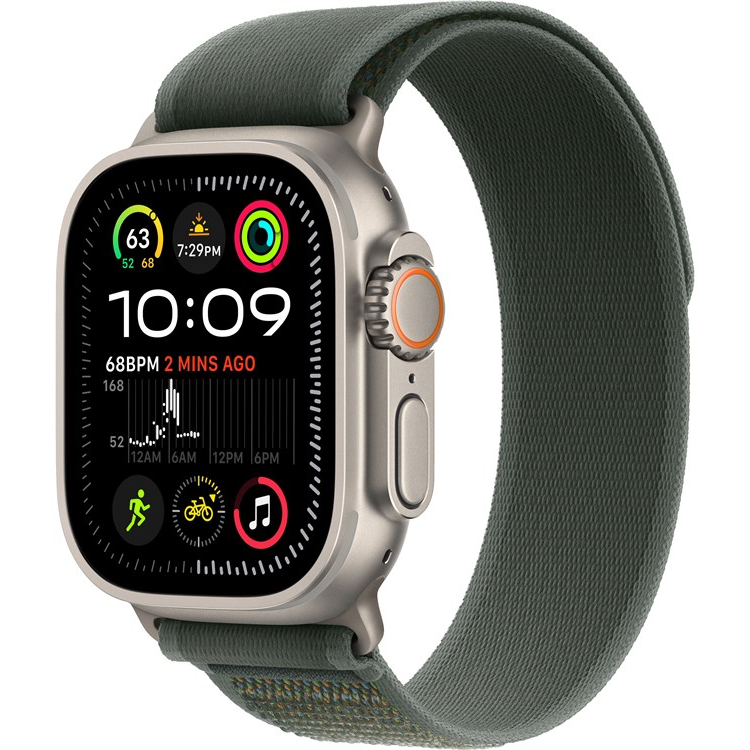 Умные часы Apple Watch Ultra 2 2024 49mm Natural Titanium Case with Green Trail Loop (S/M)