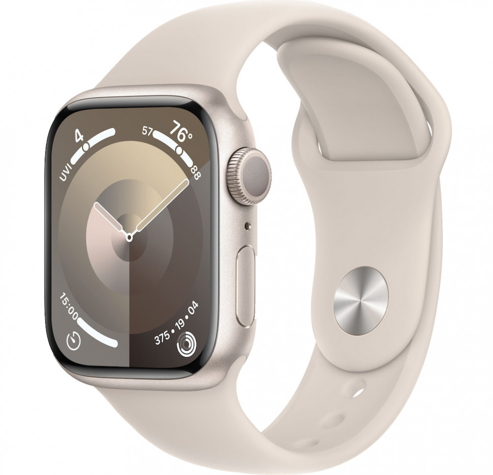 Умные часы Apple Watch Series 9 41mm Starlight Aluminum Case with Starlight Sport Band (M/L)