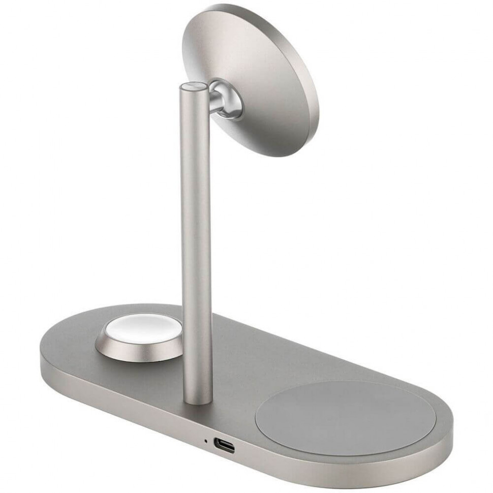 Беспроводное зарядное устройство uBear Stage Pro 3 в 1 MagSafe Титан