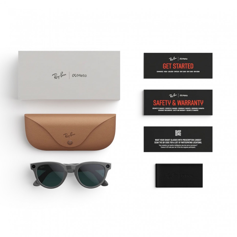 Умные очки Ray-Ban Headliner (Gen 2) Shiny Asteroid Grey Clear/Emerald Transitions (RW4013)