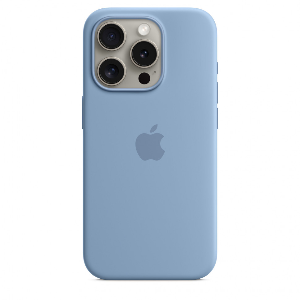 Чехол защитный Apple Silicone Case с MagSafe для iPhone 15 Pro Max Winter Blue