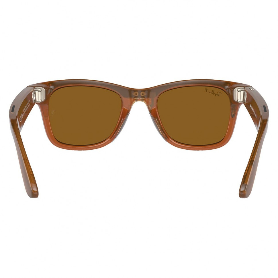 Умные очки Ray-Ban Wayfarer Shiny Caramel/Polarized Brown (RW4008)