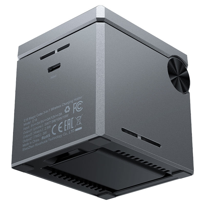 Беспроводное зарядное устройство ACEFAST E18 Rubik's Cube 3 в 1 Черный