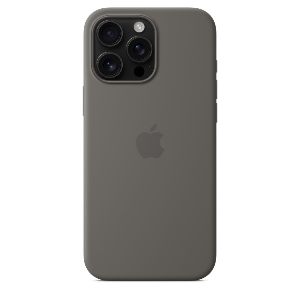Чехол защитный Apple Silicone Case с MagSafe для iPhone 16 Pro Max Stone Gray
