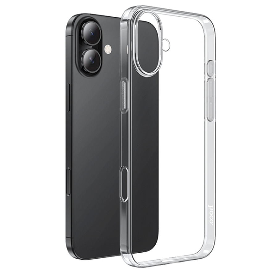 Чехол защитный силиконовый HOCO для iPhone 16 Прозрачный