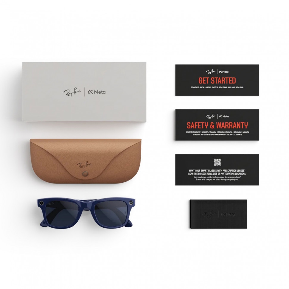 Умные очки Ray-Ban Wayfarer (Gen 2) Shiny Cosmic Blue Clear/Sapphire Transitions (M)