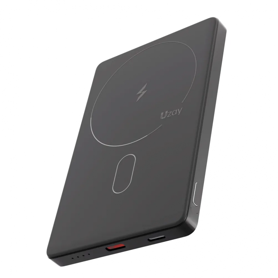 Внешний аккумулятор Uzay Slim Power Bank 5000 мАч USB-C MagSafe Черный