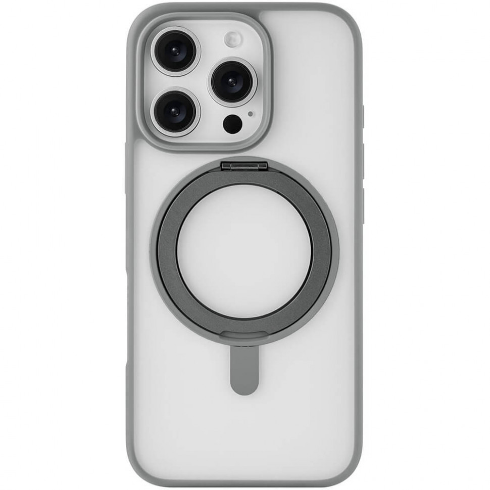 Чехол защитный uBear Clip 360 Mag Case для iPhone 16 Pro Max Серый