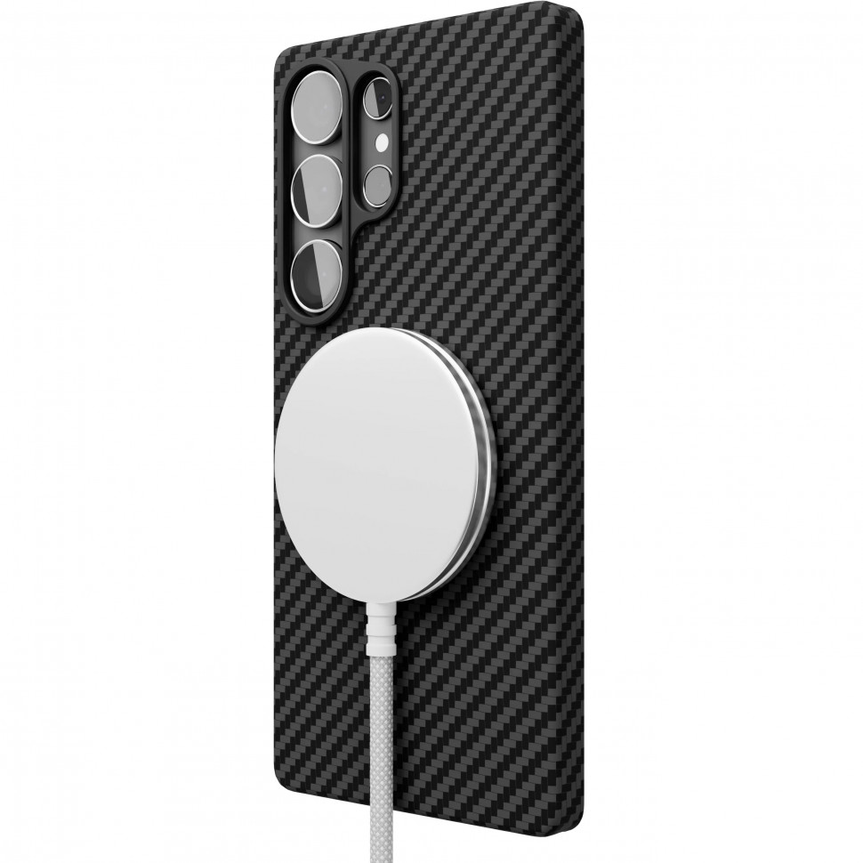 Чехол защитный VLP Kevlar Case MagSafe для Samsung Galaxy S25 Ultra Черный