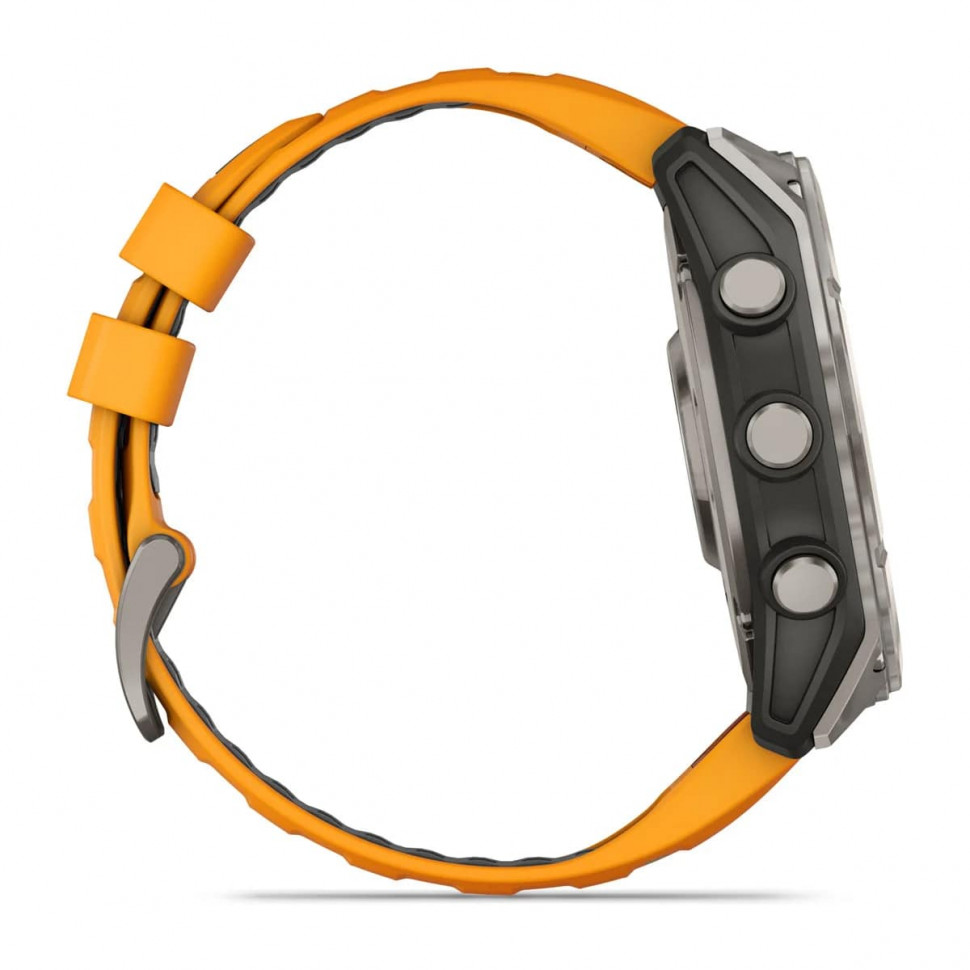 Умные часы Garmin Fenix 8 51mm AMOLED Sapphire Titanium with Spark Orange/Graphite Silicone Band (010-02905-10)