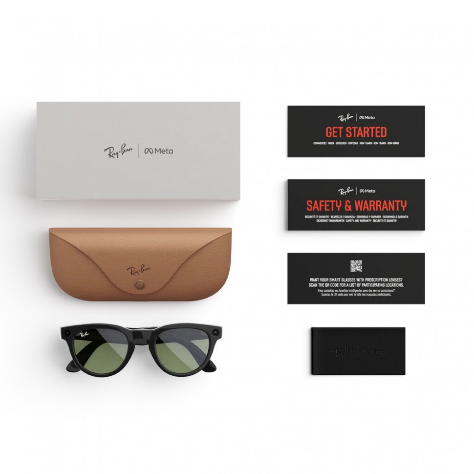 Умные очки Ray-Ban Headliner (Gen 2) Shiny Black G-15 Green (RW4013)