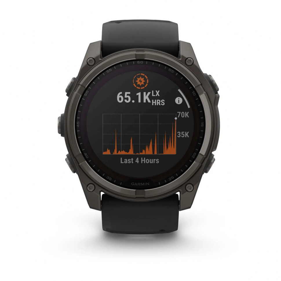 Умные часы Garmin Fenix 8 51mm SOLAR Sapphire Carbon Gray DLC Titanium with Black/Pebble Gray Silicone Band (010-02907-10)