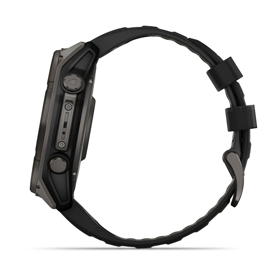 Умные часы Garmin Fenix 8 51mm SOLAR Sapphire Carbon Gray DLC Titanium with Black/Pebble Gray Silicone Band (010-02907-10)