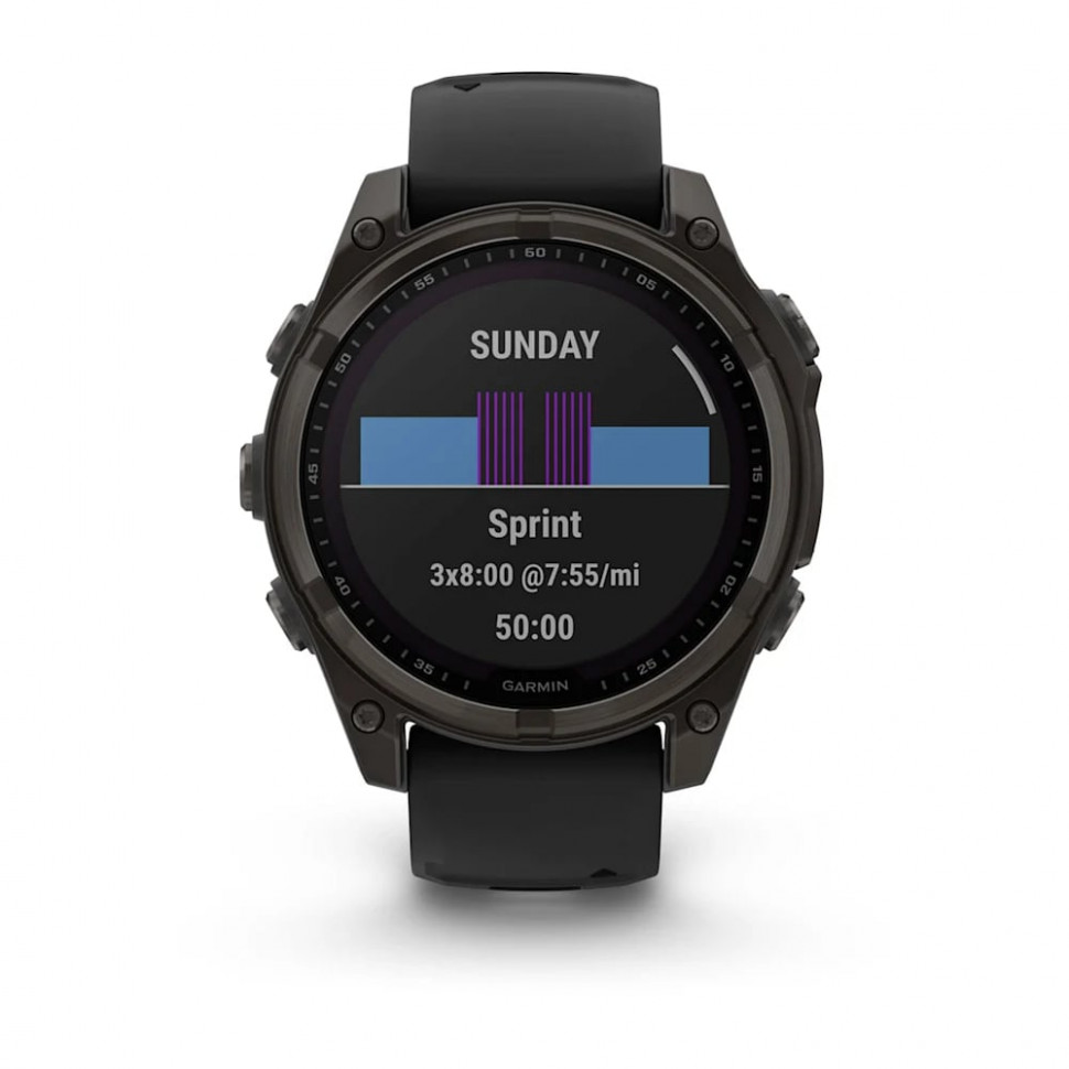 Умные часы Garmin Fenix 8 47mm SOLAR Sapphire Carbon Gray DLC Titanium with Black/Pebble Gray Silicone Band (010-02906-10)