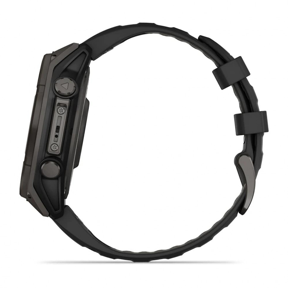 Умные часы Garmin Fenix 8 47mm SOLAR Sapphire Carbon Gray DLC Titanium with Black/Pebble Gray Silicone Band (010-02906-10)