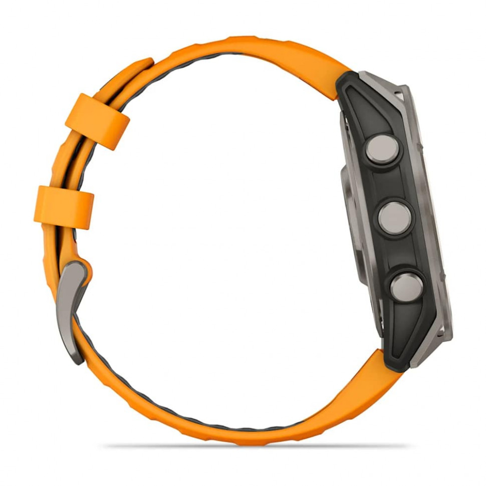 Умные часы Garmin Fenix 8 47mm AMOLED Sapphire Titanium with Spark Orange/Graphite Silicone Band (010-02904-10)