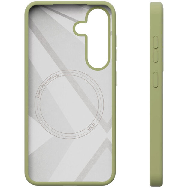 Чехол защитный VLP Aster Case с MagSafe для Samsung Galaxy S25 Зеленый