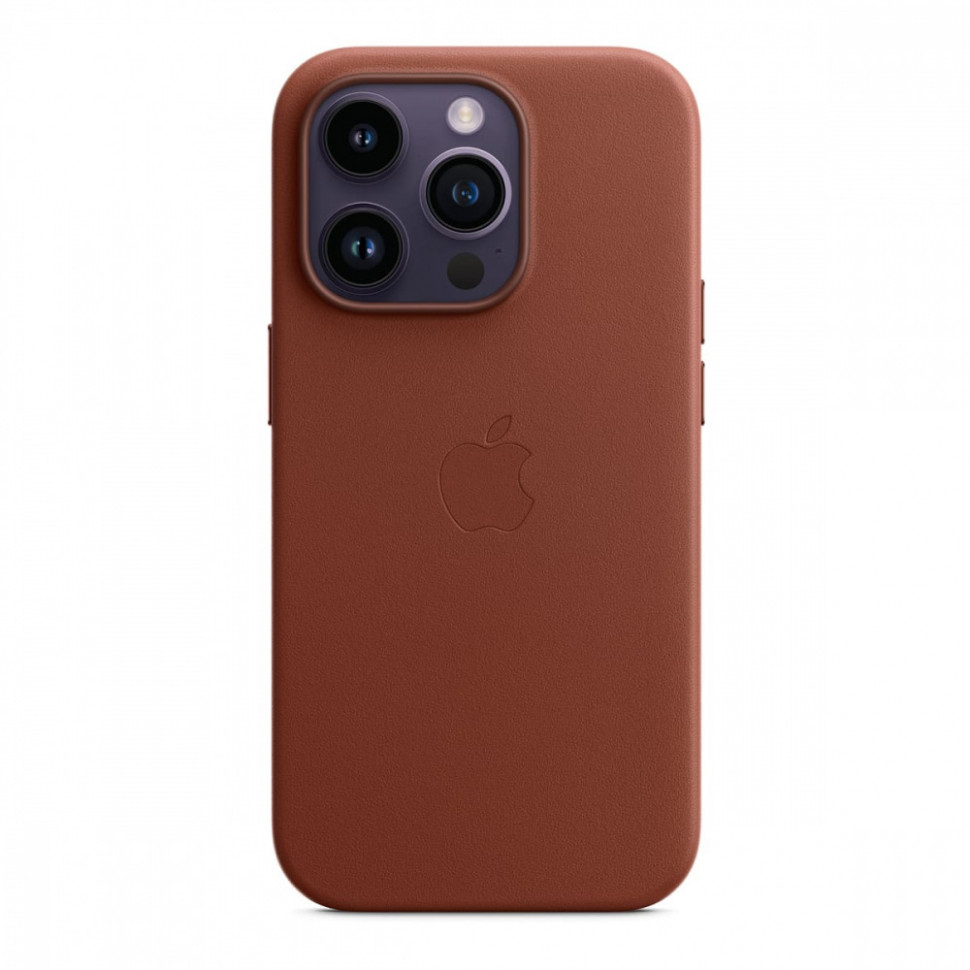 Чехол защитный Apple Leather Case MagSafe для iPhone 14 Pro Umber